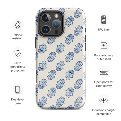 Azure Hamsa Charm Tough Case for iPhone
