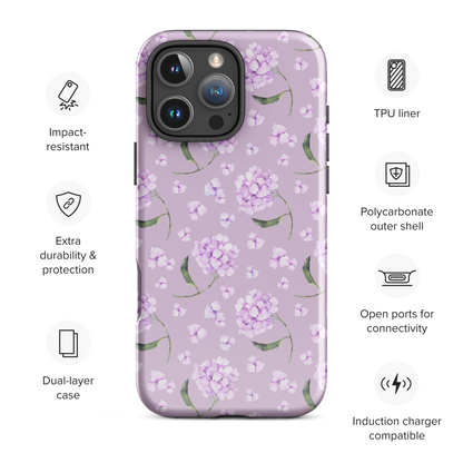 Lilac Hydrangea Bliss Tough Case for iPhone