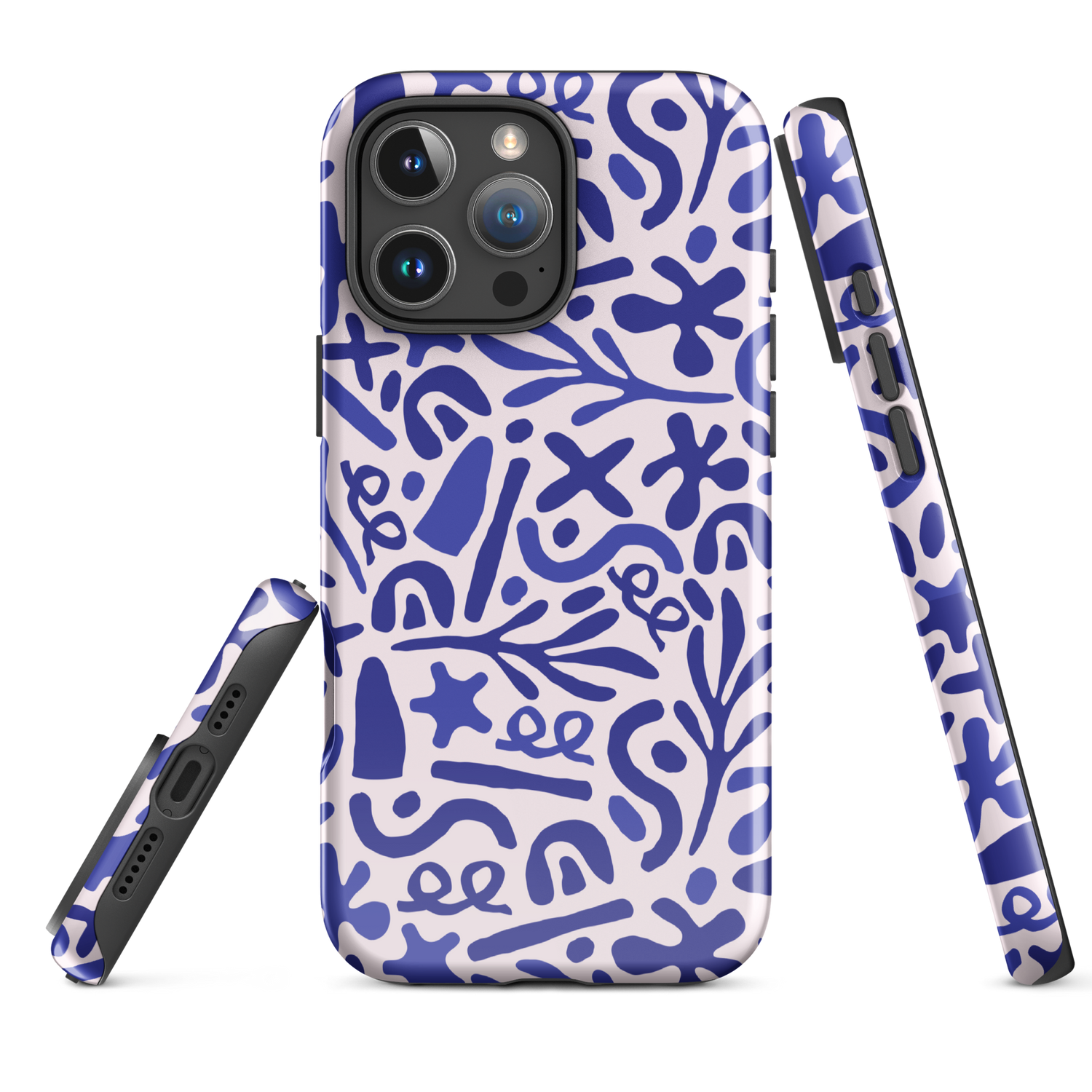 Abstract Indigo Splash Tough Case for iPhone