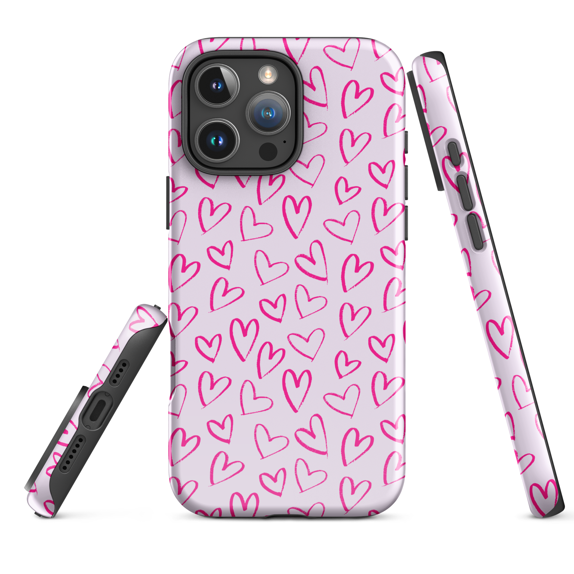 Heartbeats in Pink Tough Case for iPhone