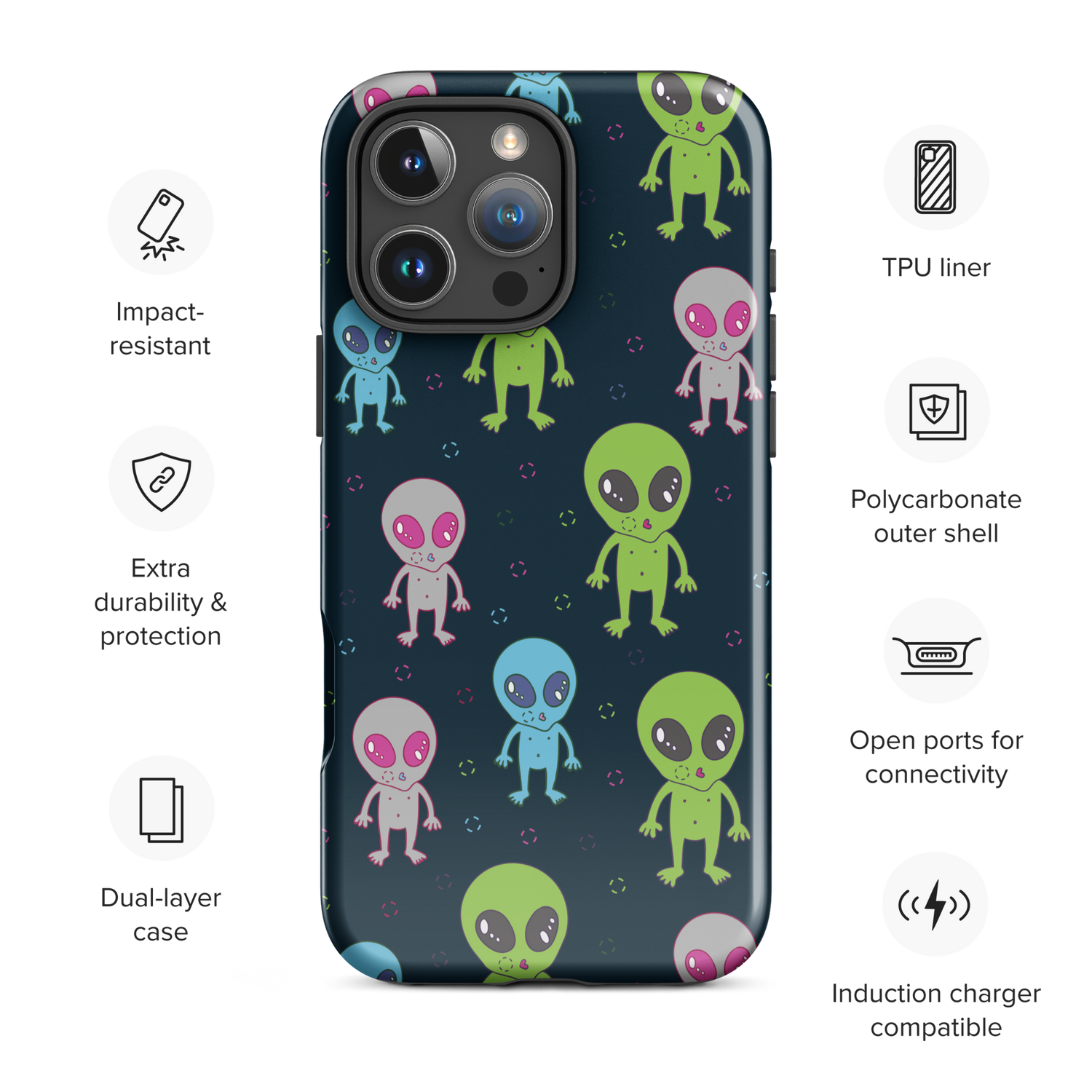 Cosmic Cuties Alien Tough Case for iPhone