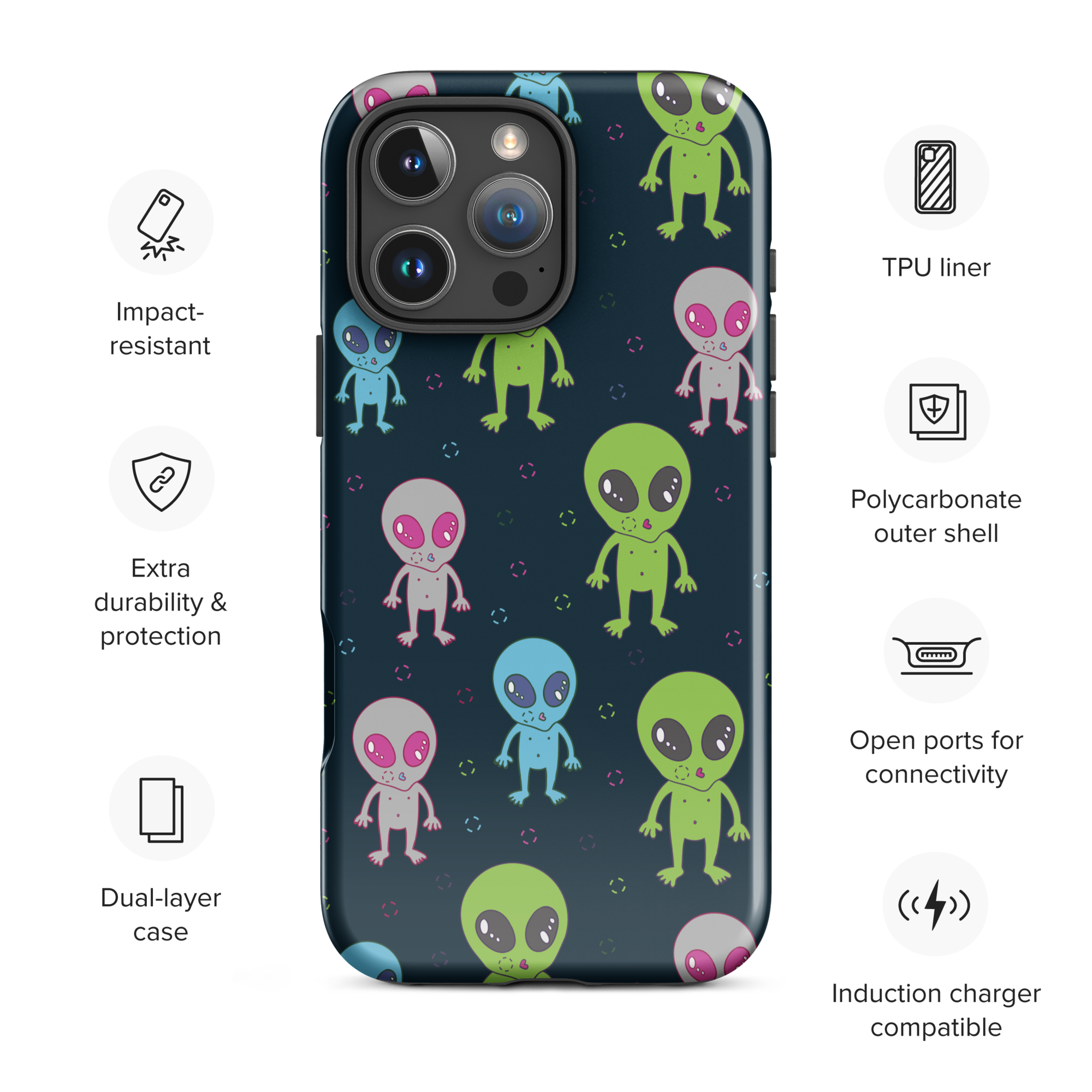 Cosmic Cuties Alien Tough Case for iPhone