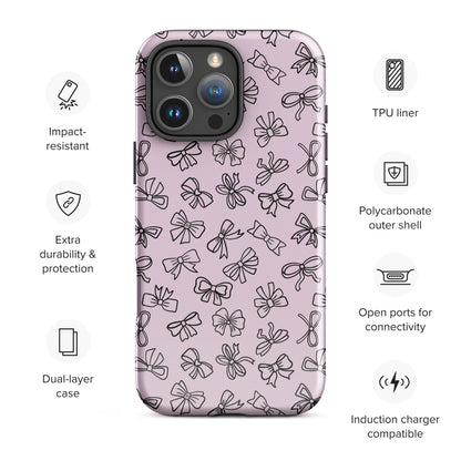 Dusty Pink Bows Tough Case for iPhone
