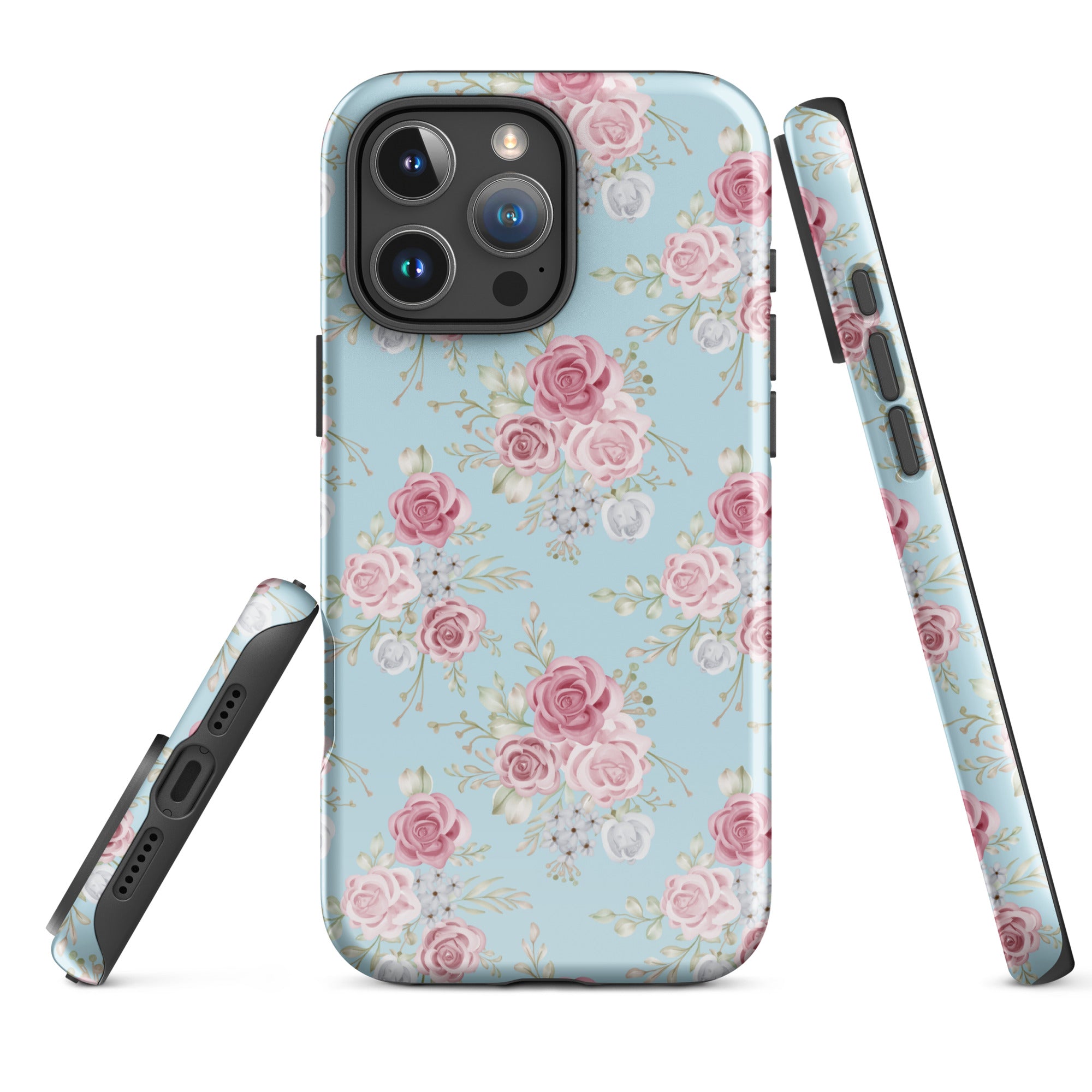 Dusty Rose Floral Tough Case for iPhone