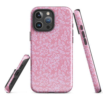 Pink Floral Vintage Tough Case for iPhone