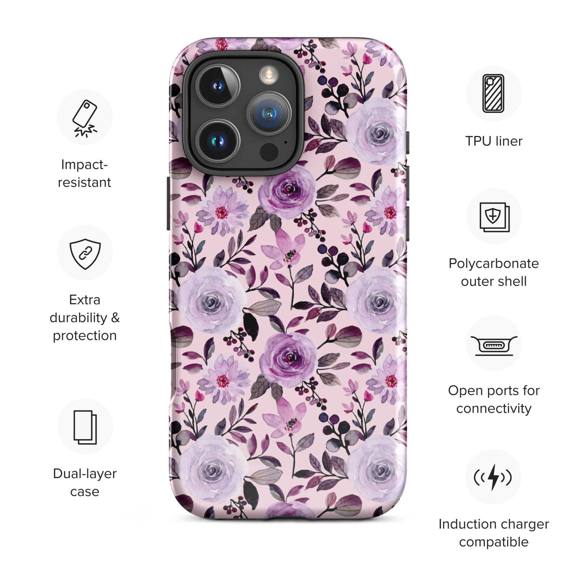 Lilac Bloom Floral Tough Case for iPhone