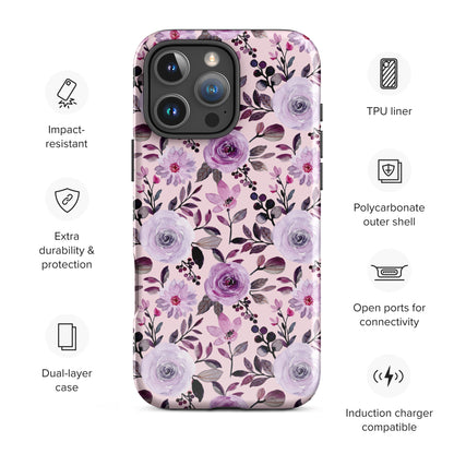 Lilac Bloom Floral Tough Case for iPhone