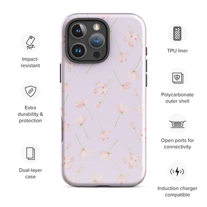 Lavender Blush Floral Tough Case for iPhone