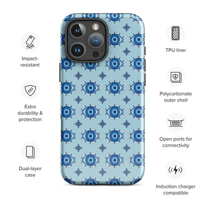 Blue Evil Eye Tough Case for iPhone