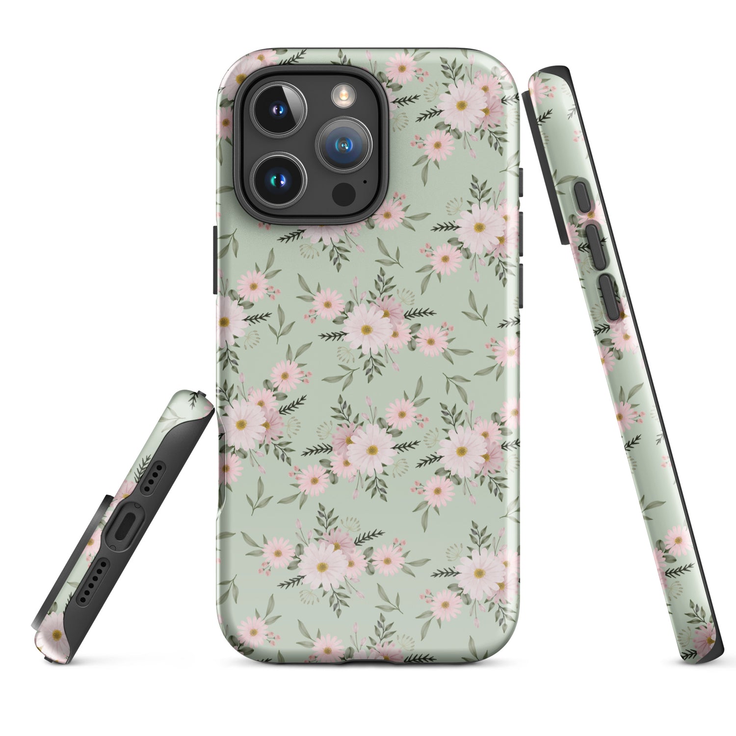 Sage Dainty Floral Tough Case for iPhone