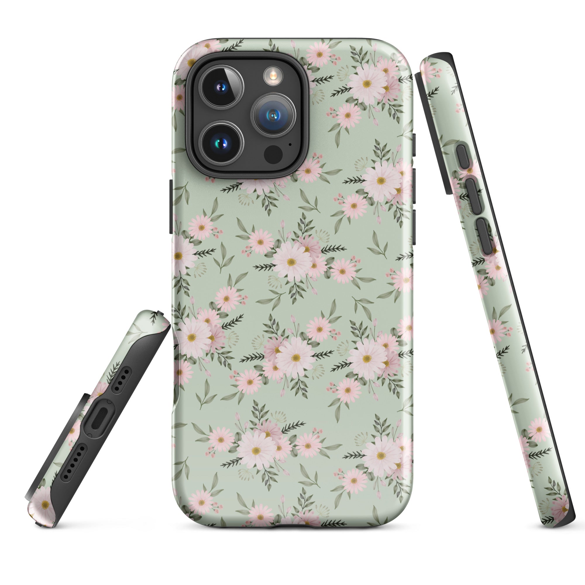 Sage Dainty Floral Tough Case for iPhone
