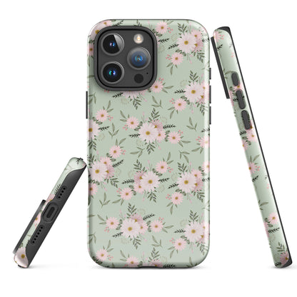 Sage Dainty Floral Tough Case for iPhone