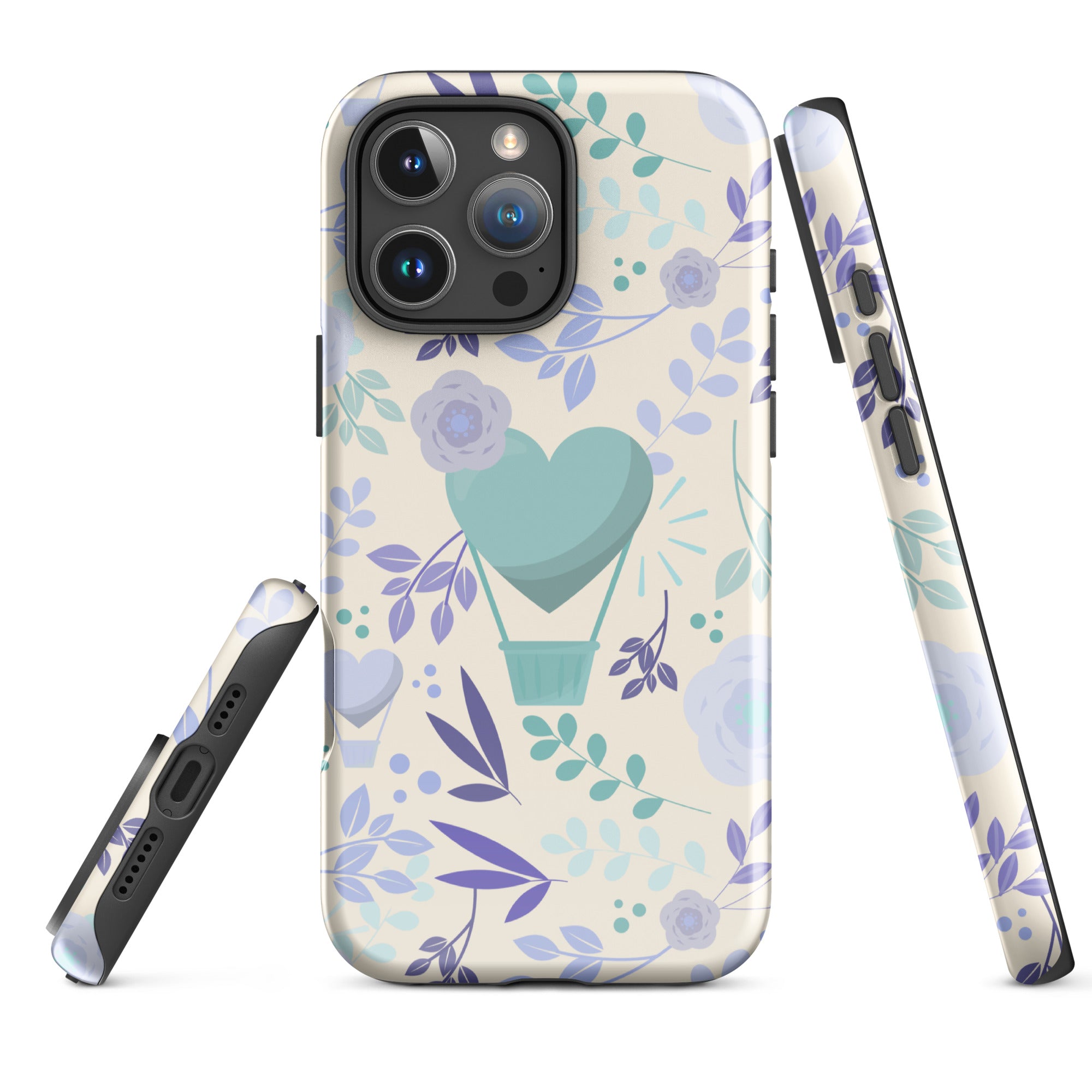 Heart Balloon Floral Tough Case for iPhone