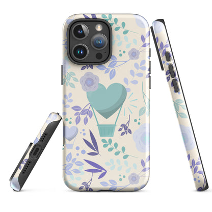 Heart Balloon Floral Tough Case for iPhone