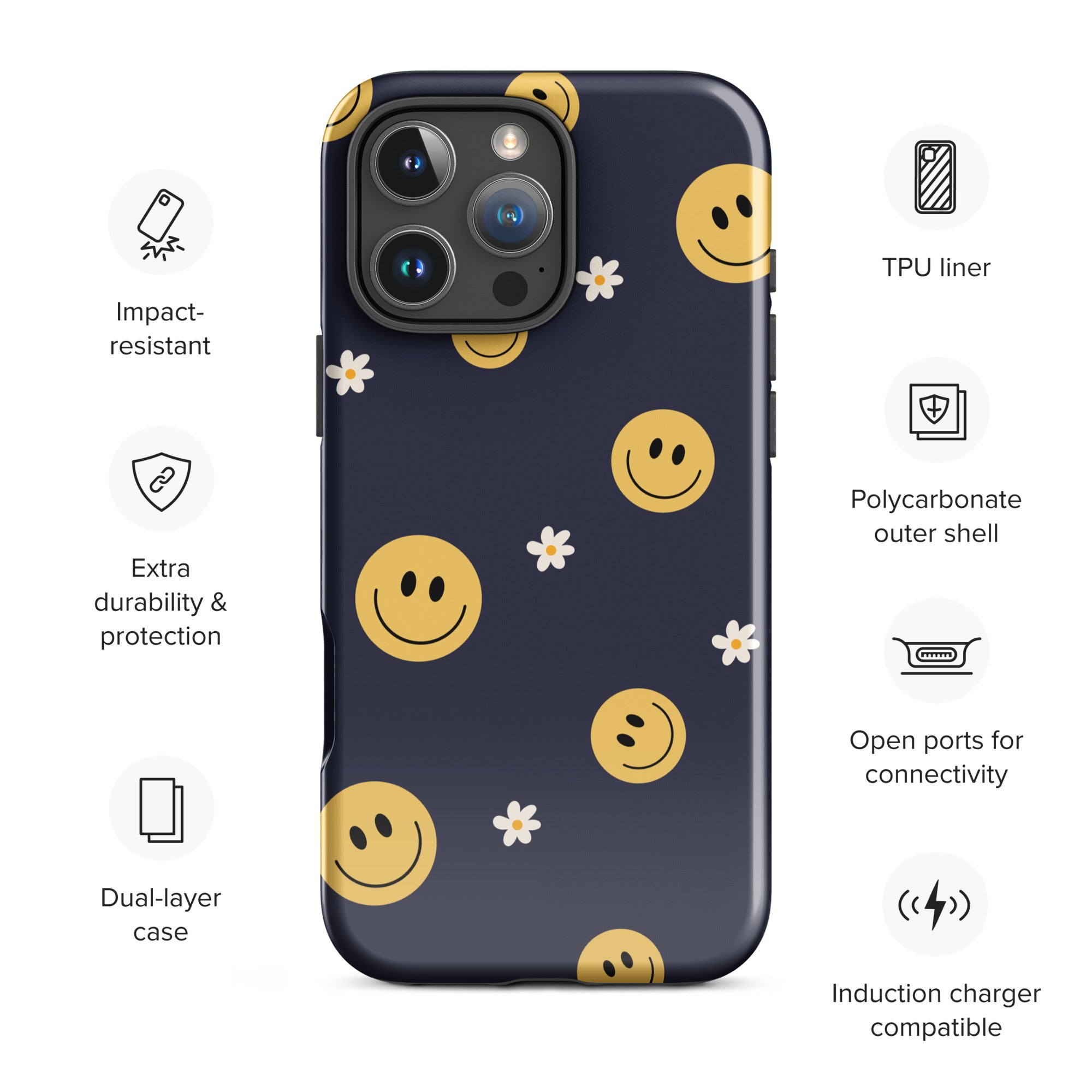 Smiley Daisies Tough Case for iPhone