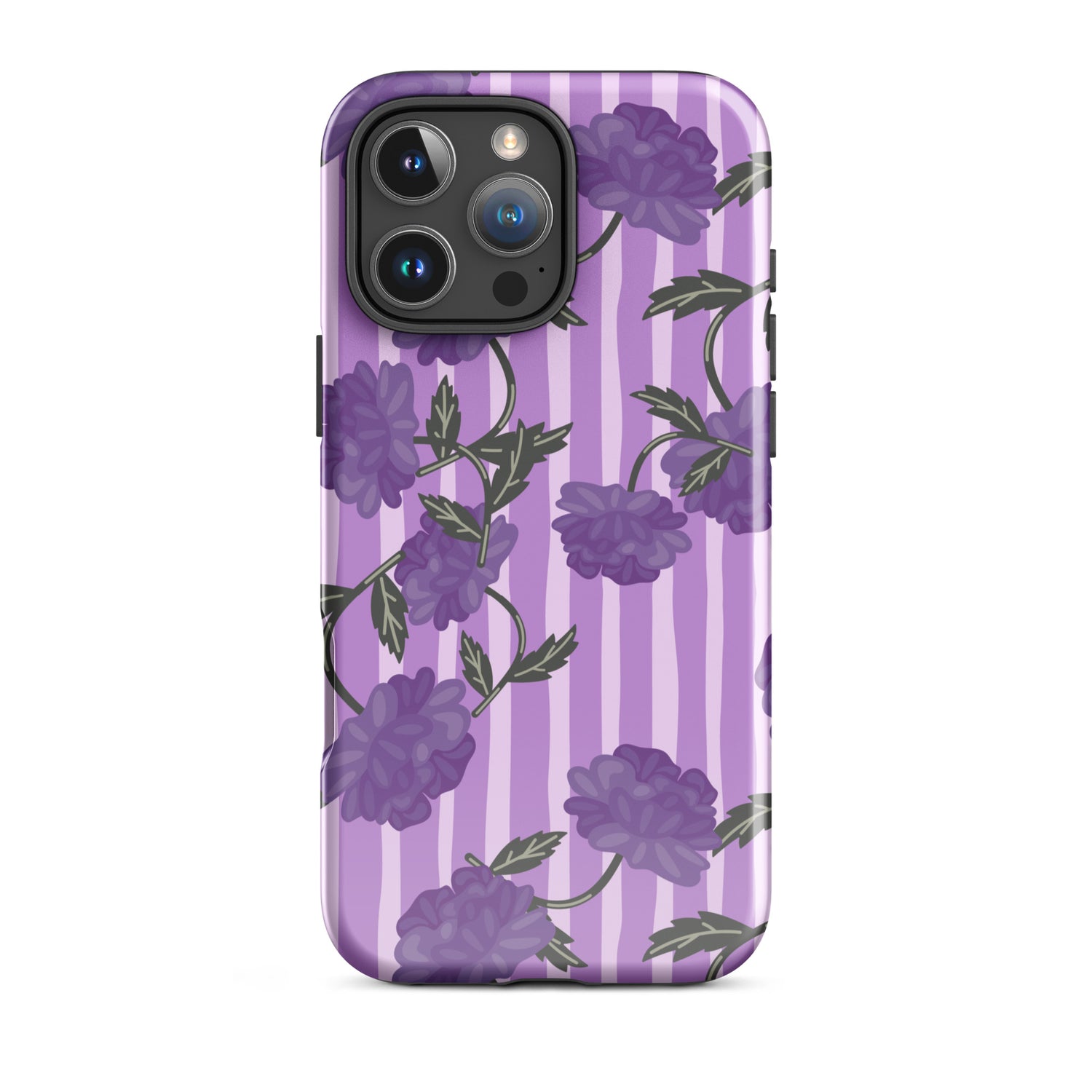 Lilac Stripe Floral iPhone Case Lilac Stripe Floral iPhone Case