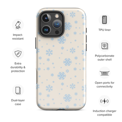 Winter Blue Snowflake Tough Case for iPhone