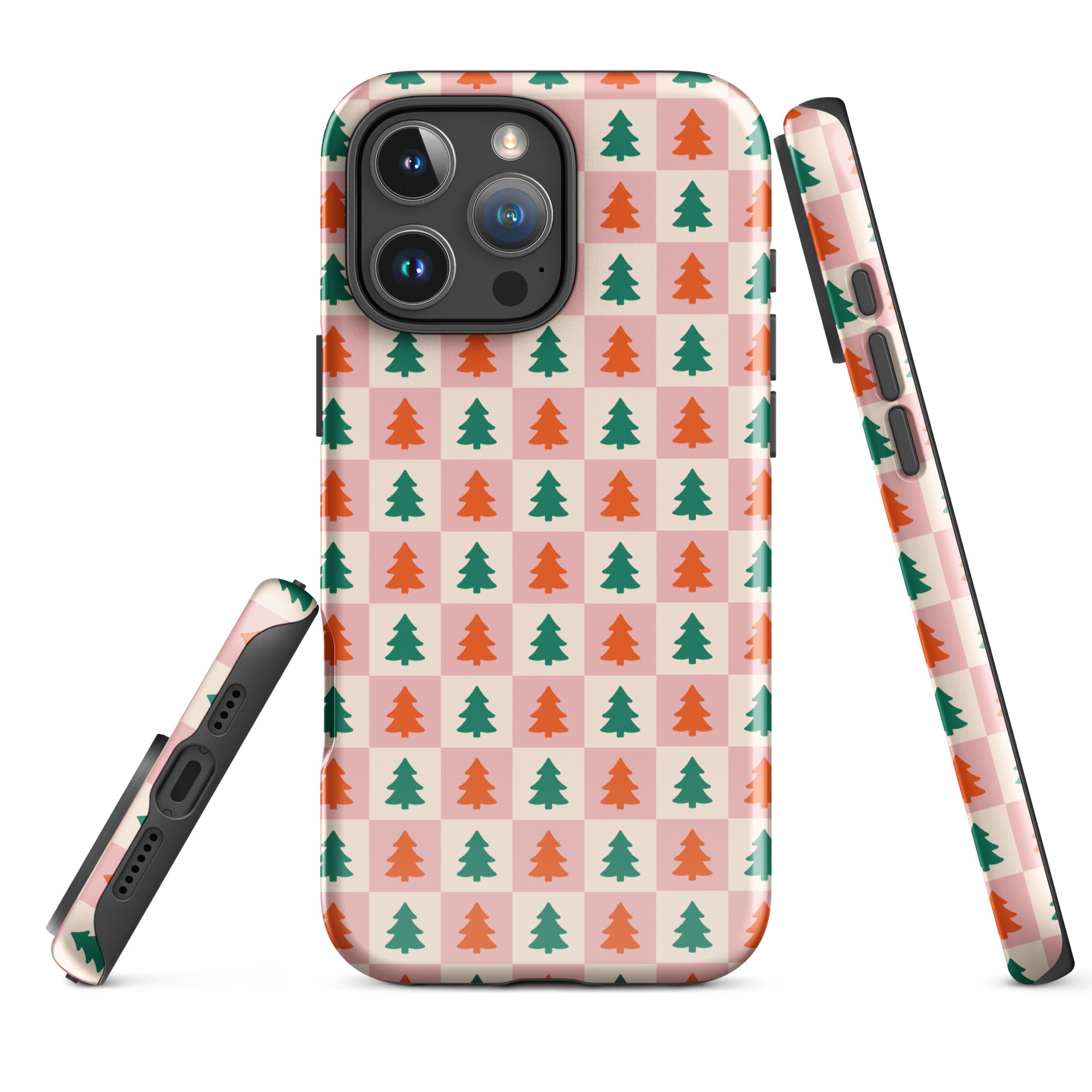 Holiday Tree Checkered Tough Case for iPhone