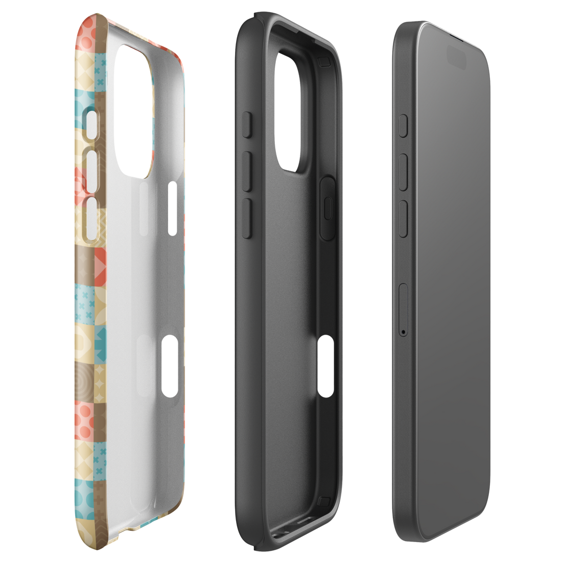 Retro Patchwork Tough Case for iPhone