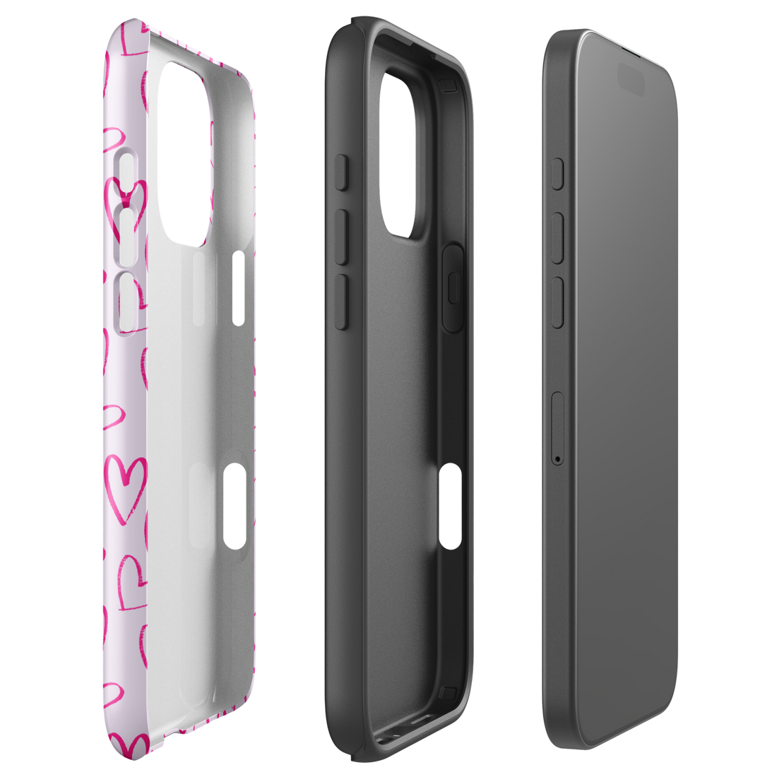 Heartbeats in Pink Tough Case for iPhone