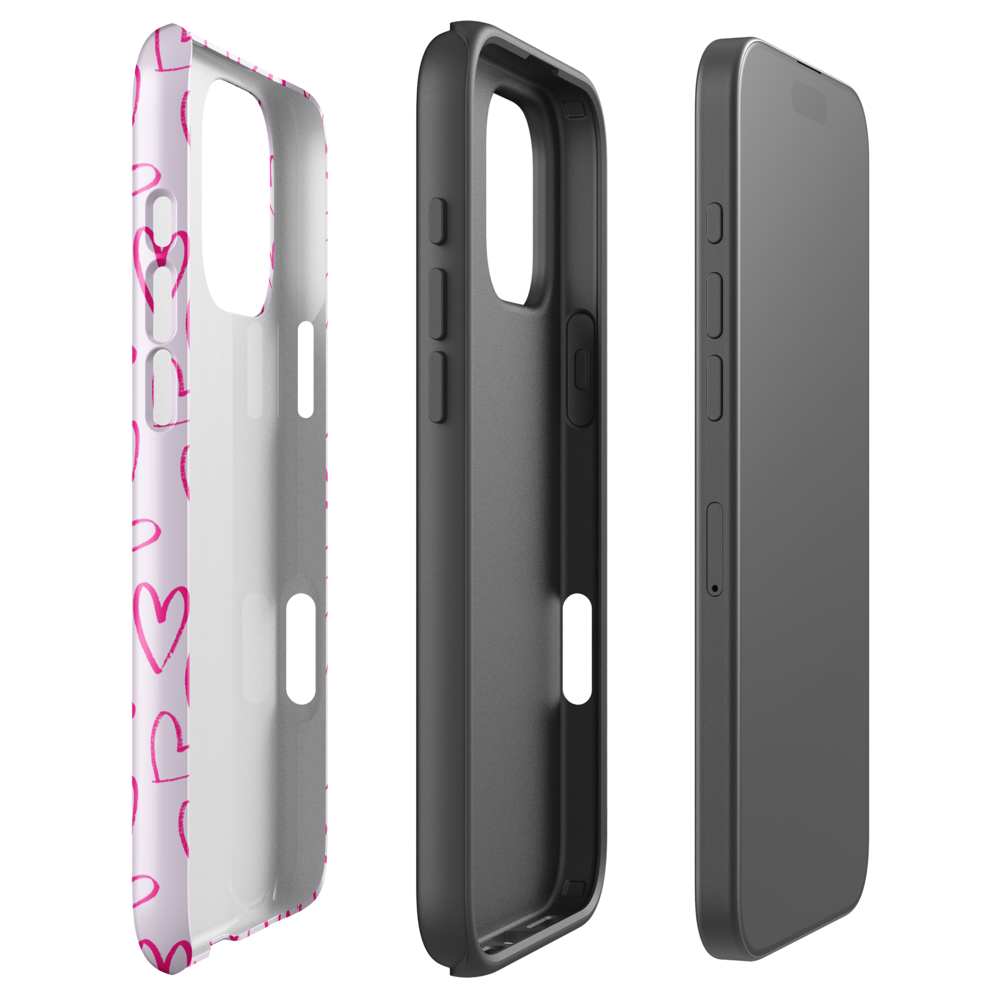 Heartbeats in Pink Tough Case for iPhone