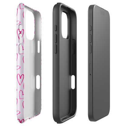 Heartbeats in Pink Tough Case for iPhone