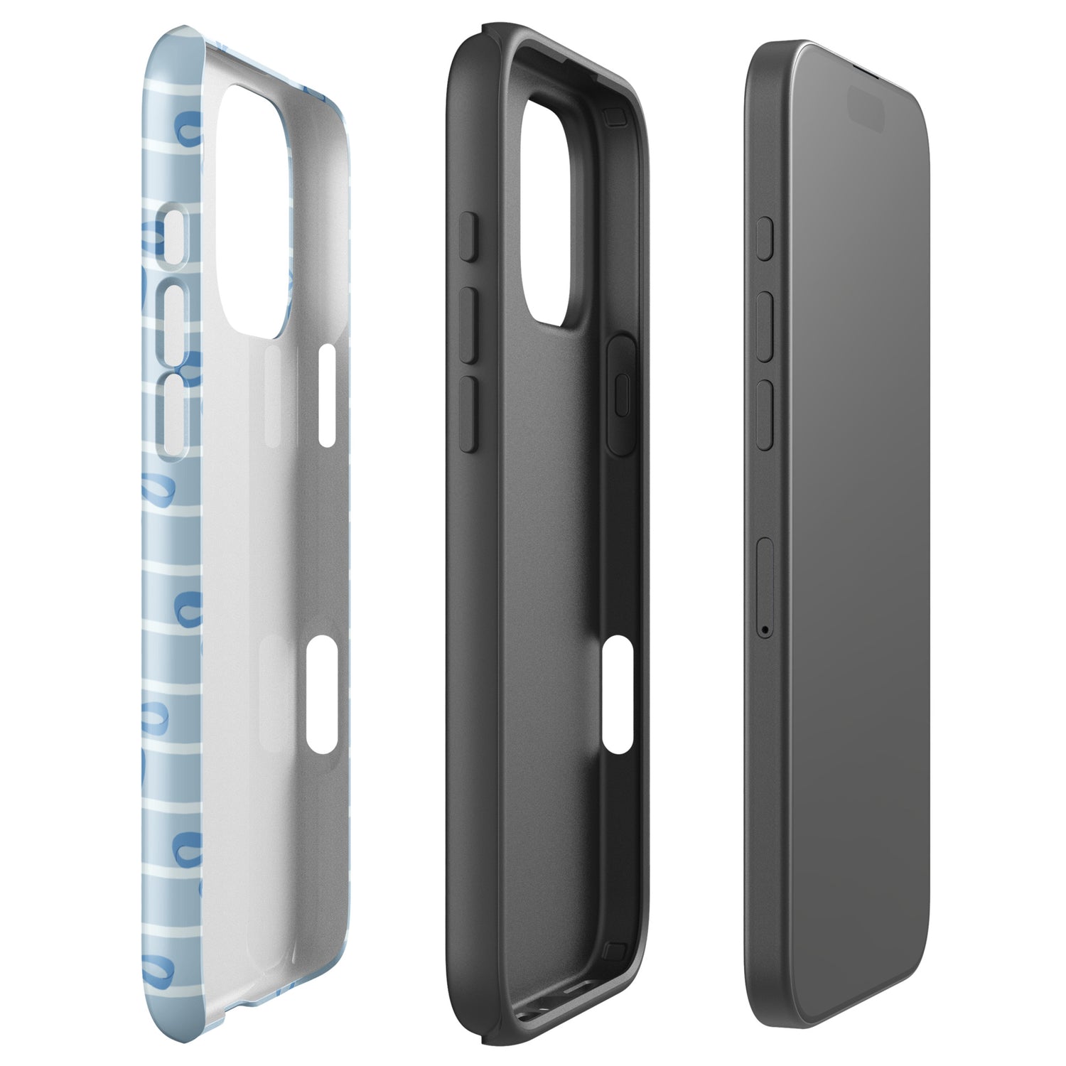 Blue Bow Striped Tough Case for iPhone
