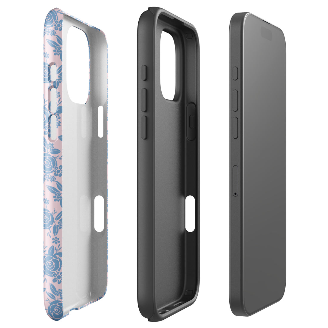 Blue Rose Floral Tough Case for iPhone