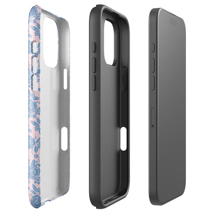 Blue Rose Floral Tough Case for iPhone