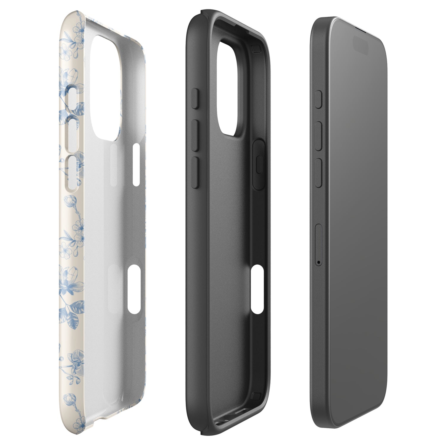 Vintage Blue Floral Tough Case for iPhone