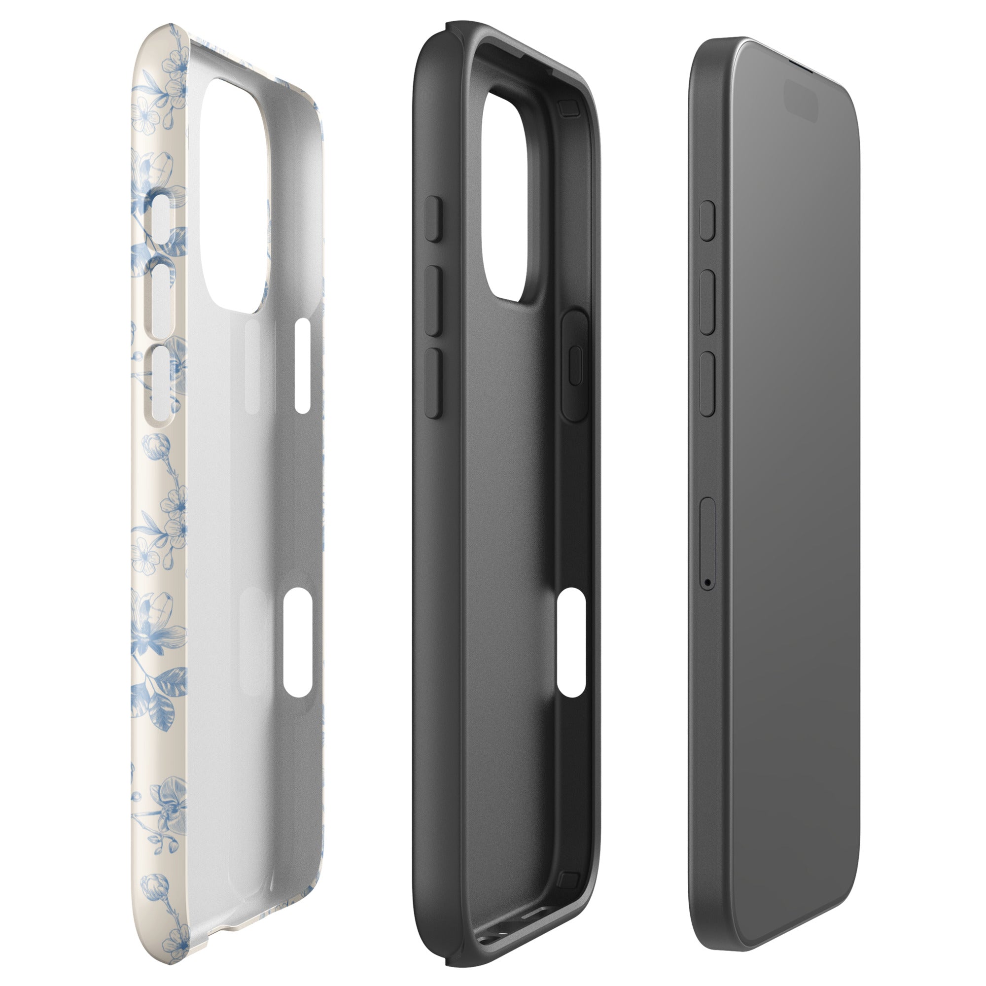 Vintage Blue Floral Tough Case for iPhone