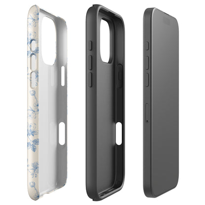 Vintage Blue Floral Tough Case for iPhone