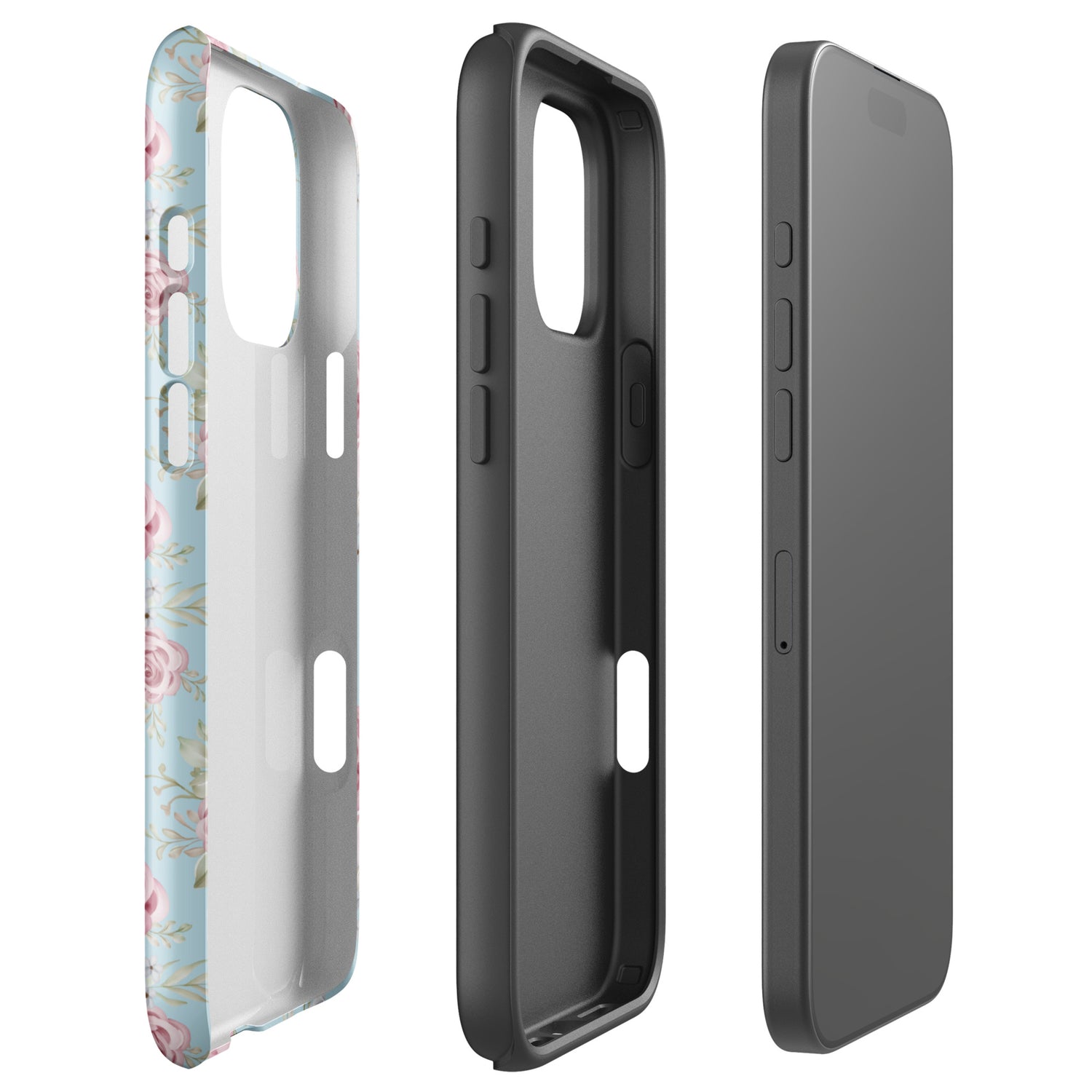 Dusty Rose Floral Tough Case for iPhone