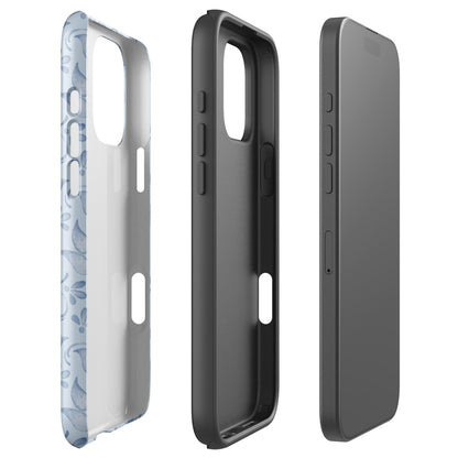 Blue Watercolor Floral Tough Case for iPhone