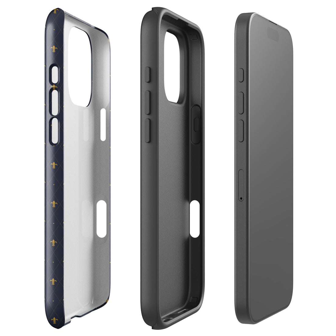 Navy Fleur-de-Lis Tough Case for iPhone