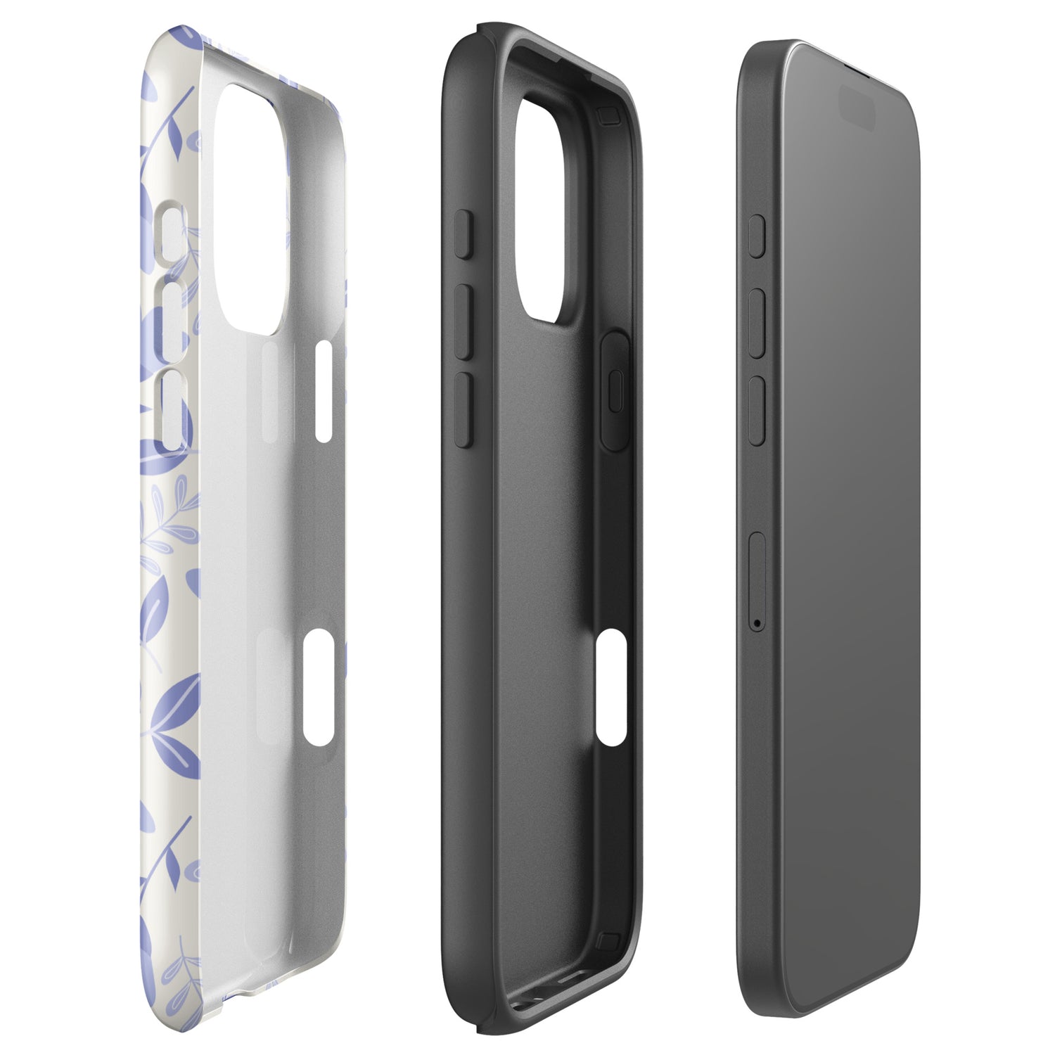 Minimal Floral Charm Tough Case for iPhone