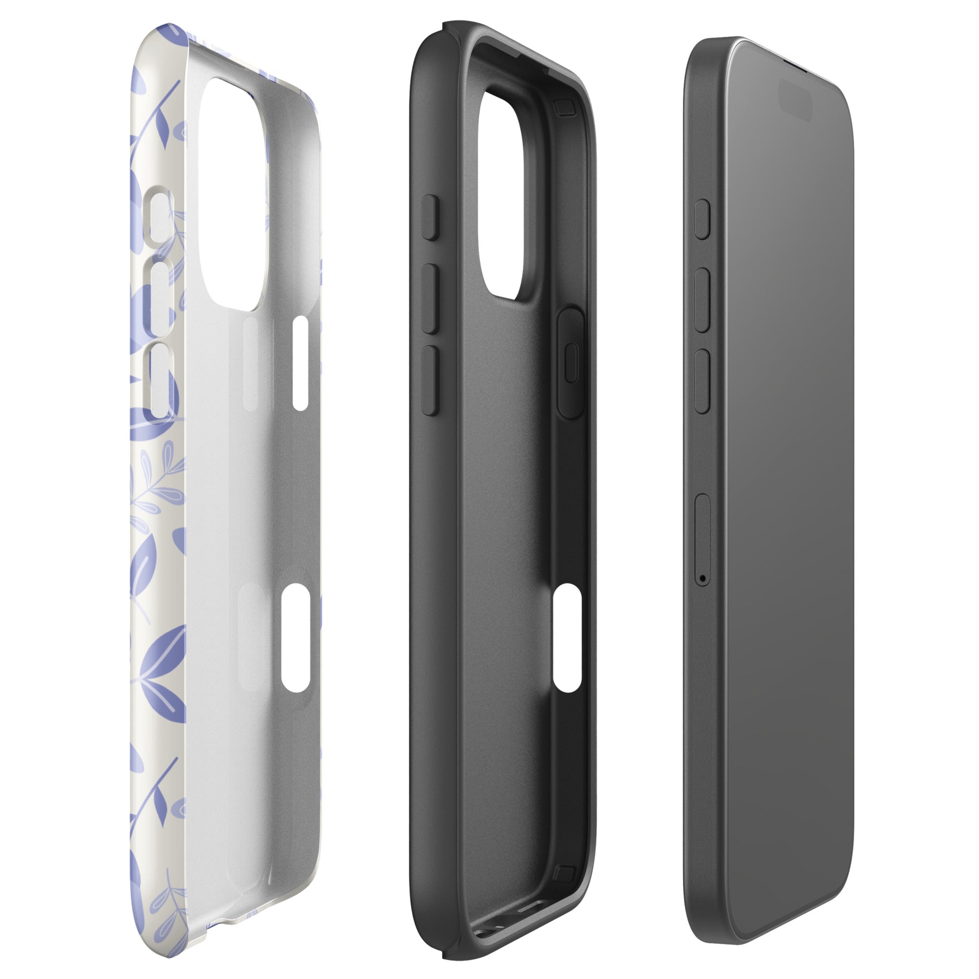 Minimal Floral Charm Tough Case for iPhone