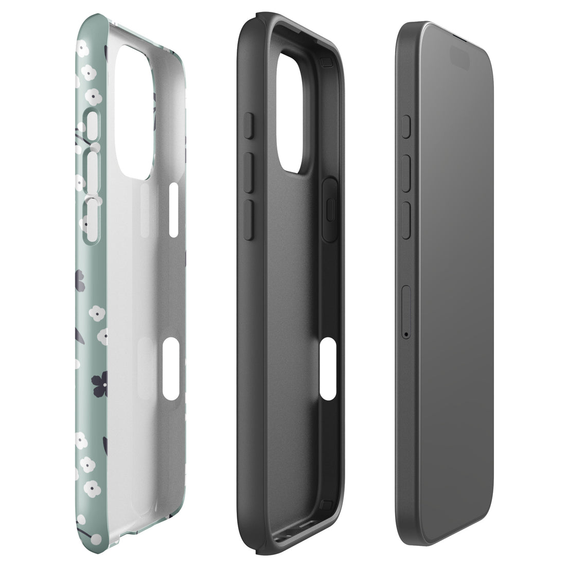 Sage Floral Pattern Tough Case for iPhone