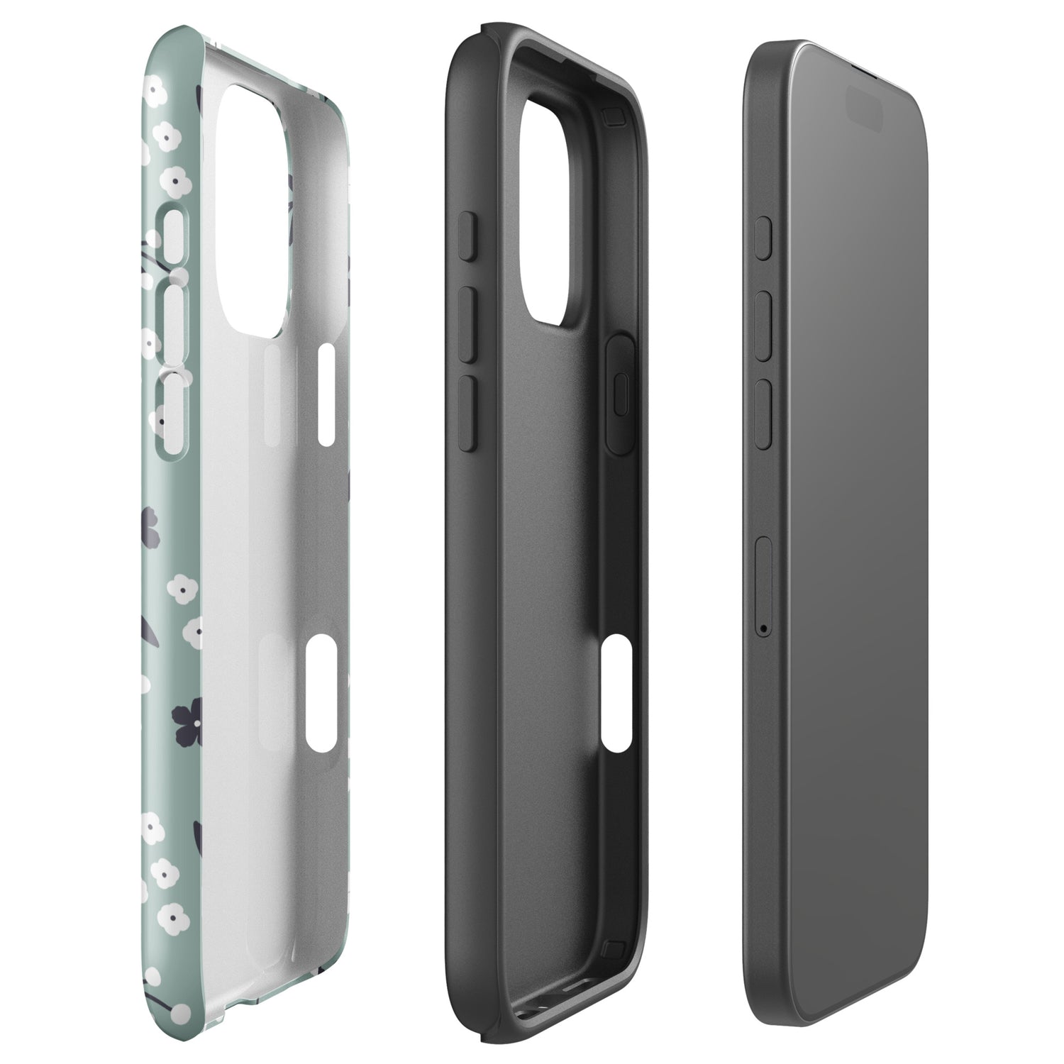 Sage Floral Pattern Tough Case for iPhone