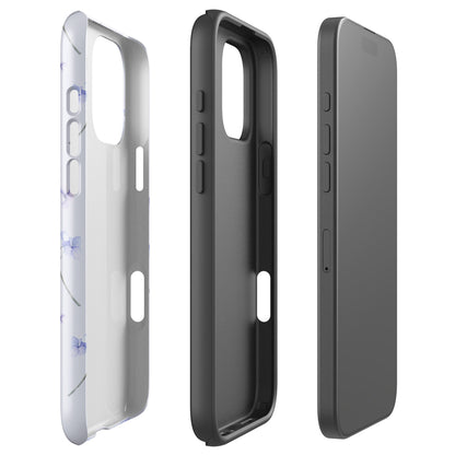 Soft Blue Floral Tough Case for iPhone