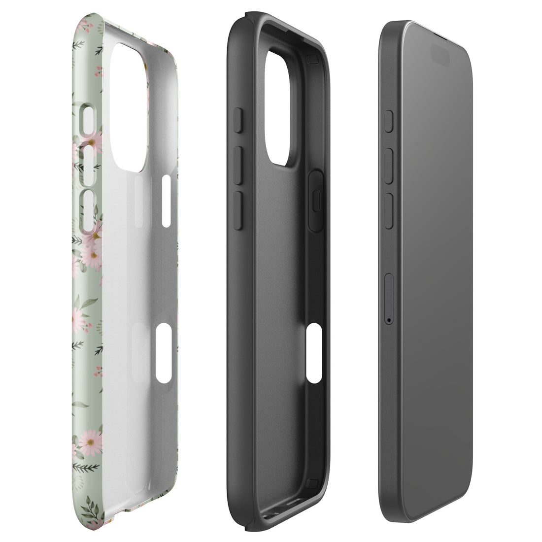 Sage Dainty Floral Tough Case for iPhone