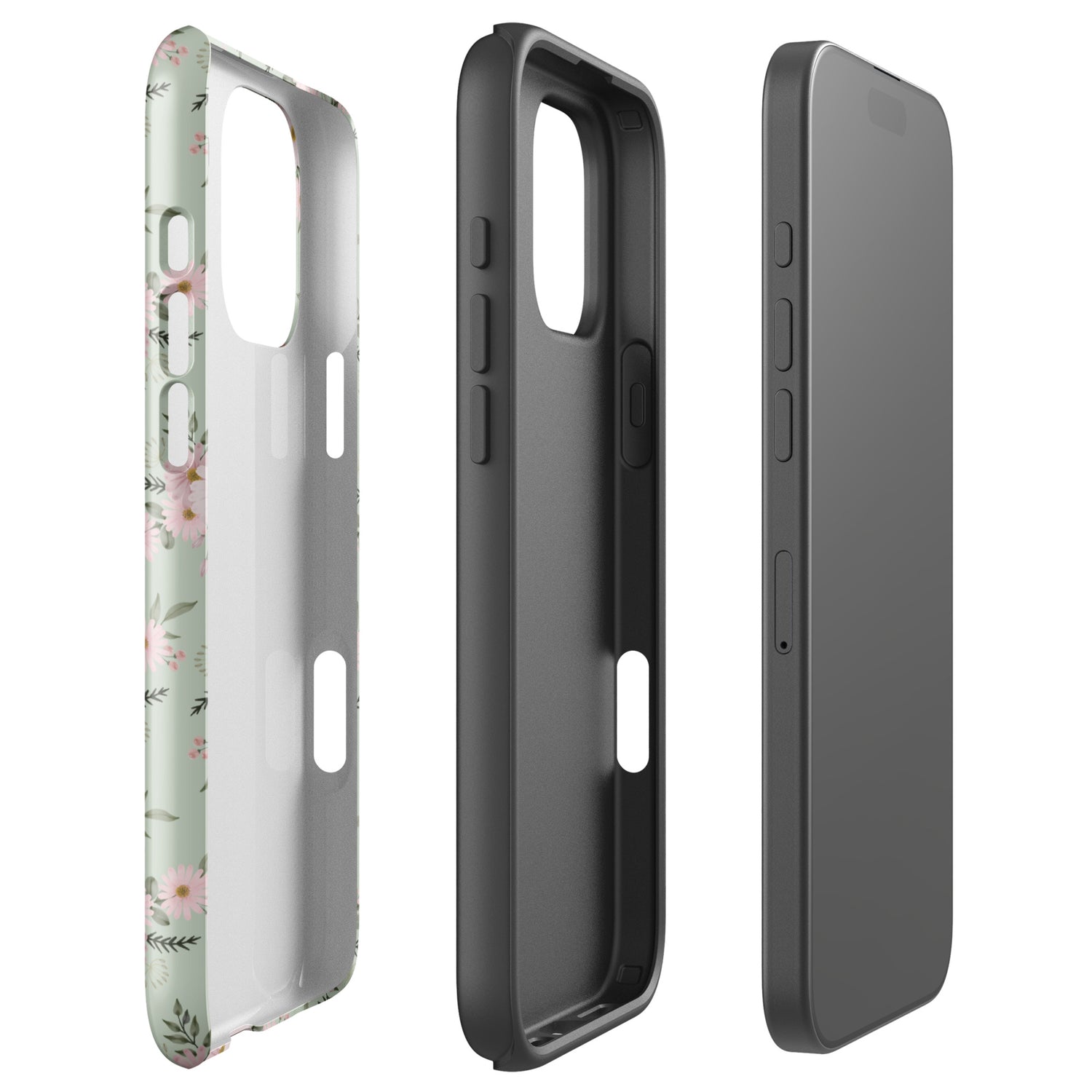 Sage Dainty Floral Tough Case for iPhone