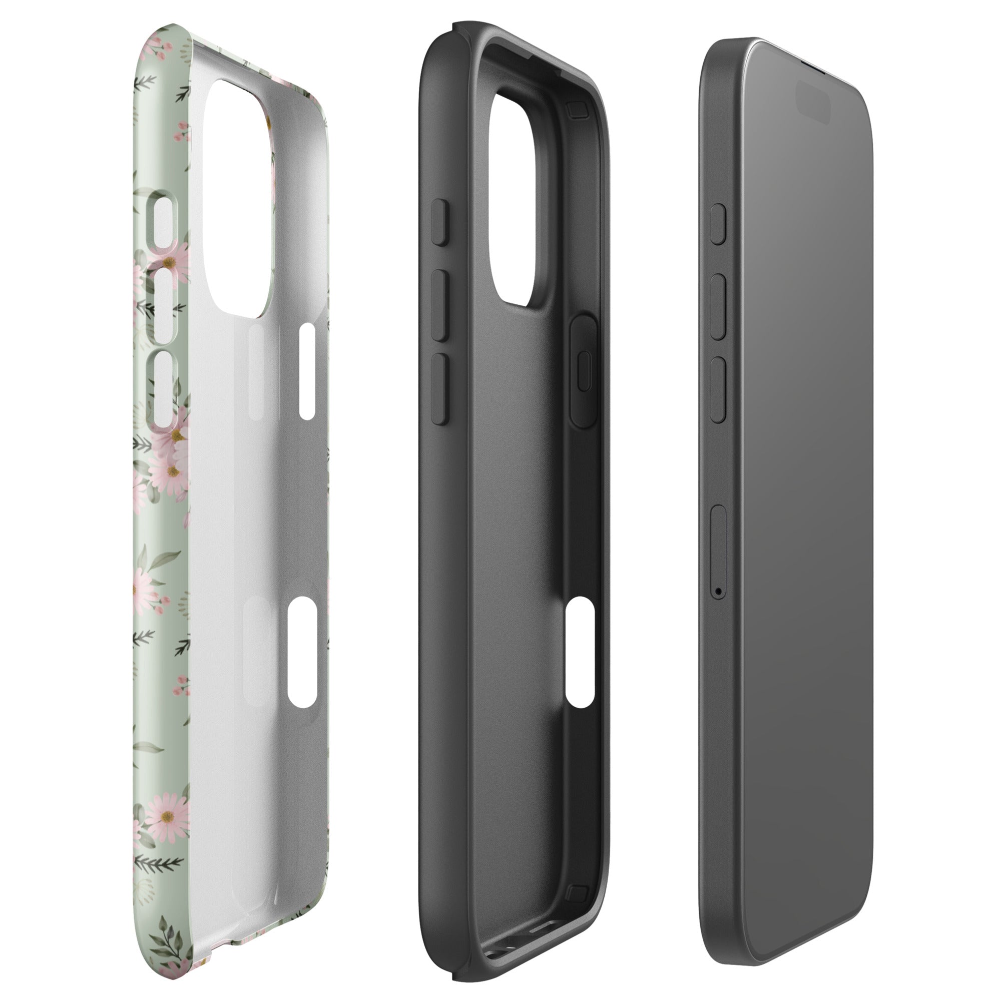 Sage Dainty Floral Tough Case for iPhone
