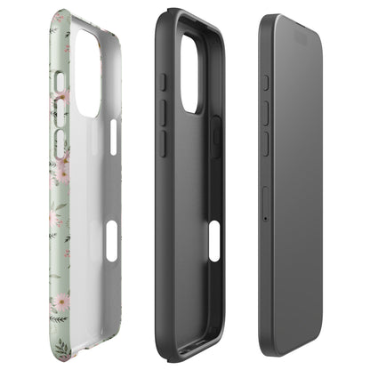Sage Dainty Floral Tough Case for iPhone