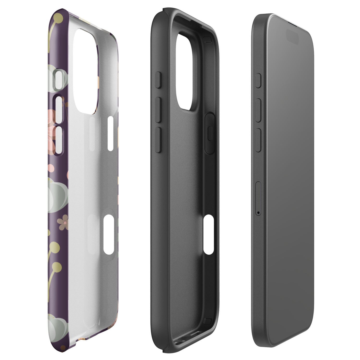 Vintage Floral Plum Tough Case for iPhone