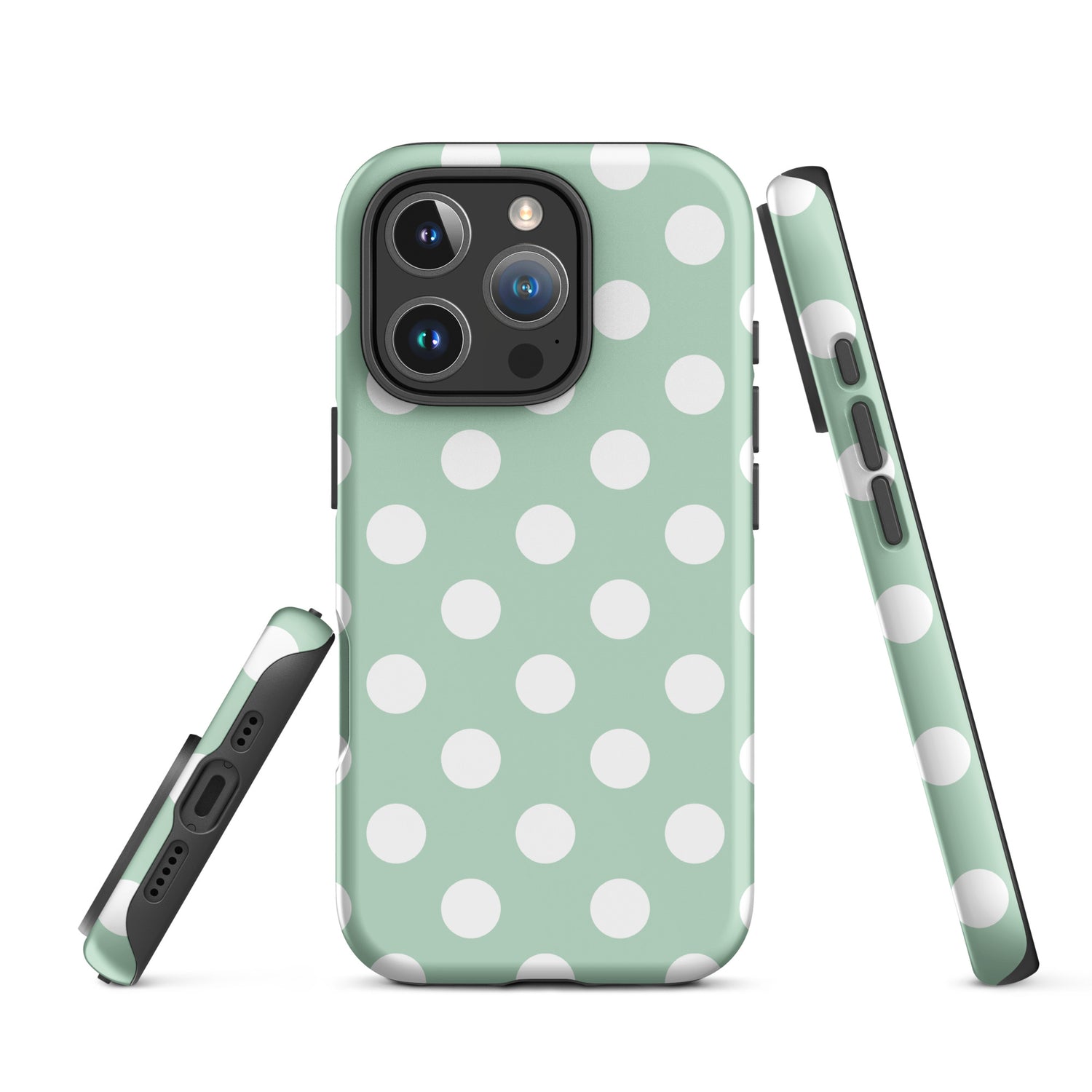 Mint Polka Dot Tough Case for iPhone