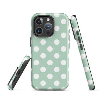 Mint Polka Dot Tough Case for iPhone