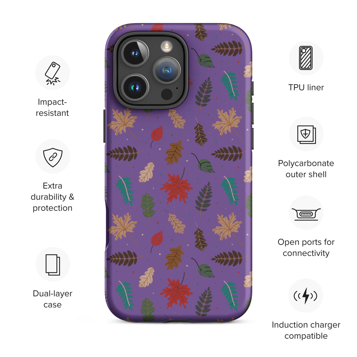 Autumn Leaves Purple Tough Case for iPhone