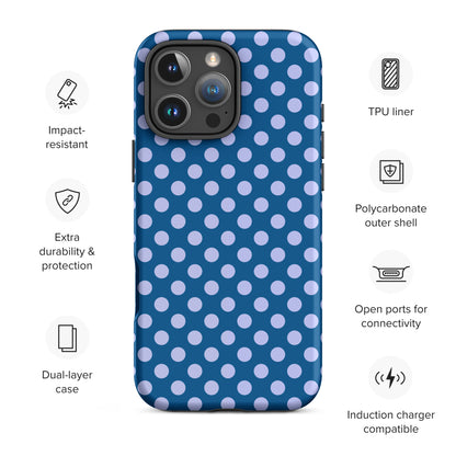 Royal Blue Polka Dot Lavender Tough Case for iPhone