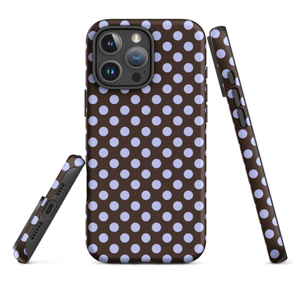Chocolate Brown Polka Dot Tough Case for iPhone